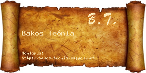 Bakos Teónia névjegykártya